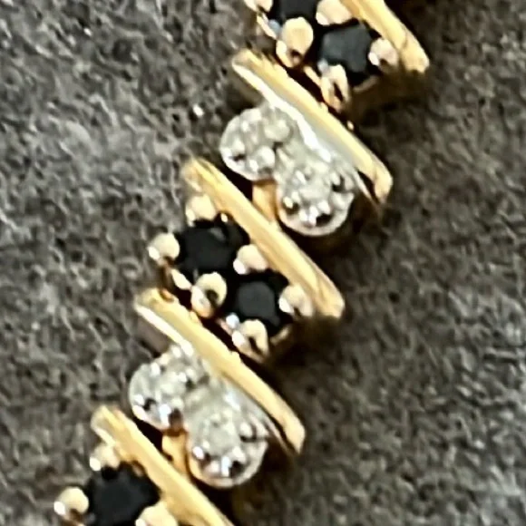 Gold Over Sterling Sapphire Bracelet-7.25” - Picture 9 of 12